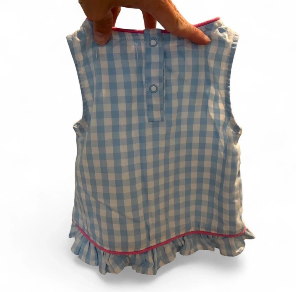 Blue Gingham Ruffle Tank - Picture 2 of 5